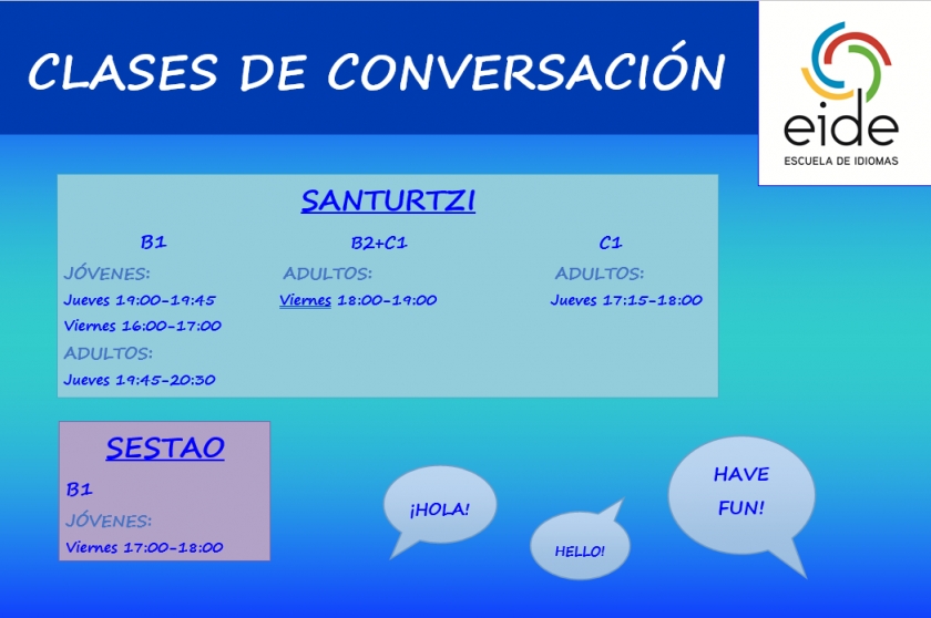 Horarios - Clases de Conversacion